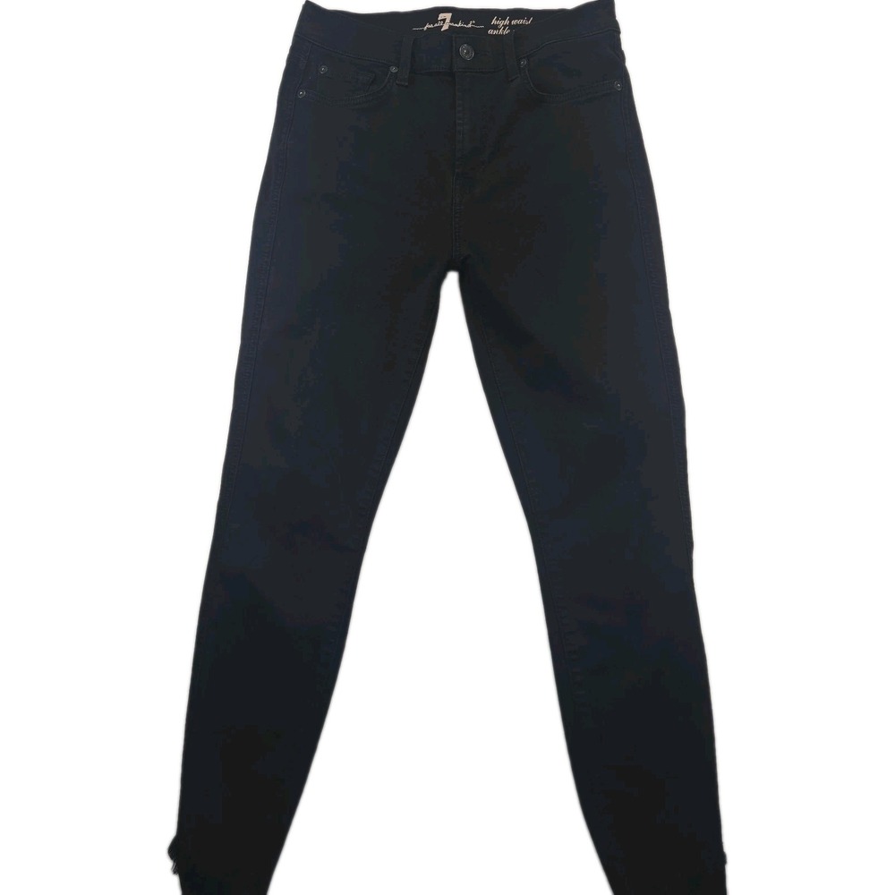 7FAM Women's Jeans Size 28 High Waist Ankle Gwenevere Black Denim